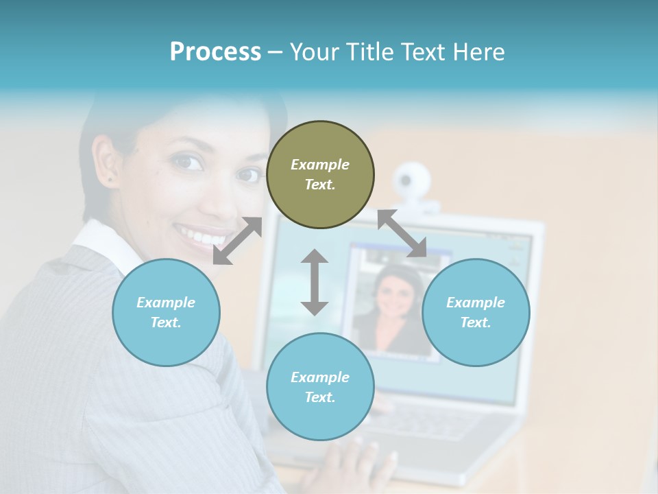 Business Woman Working On Laptop PowerPoint Template