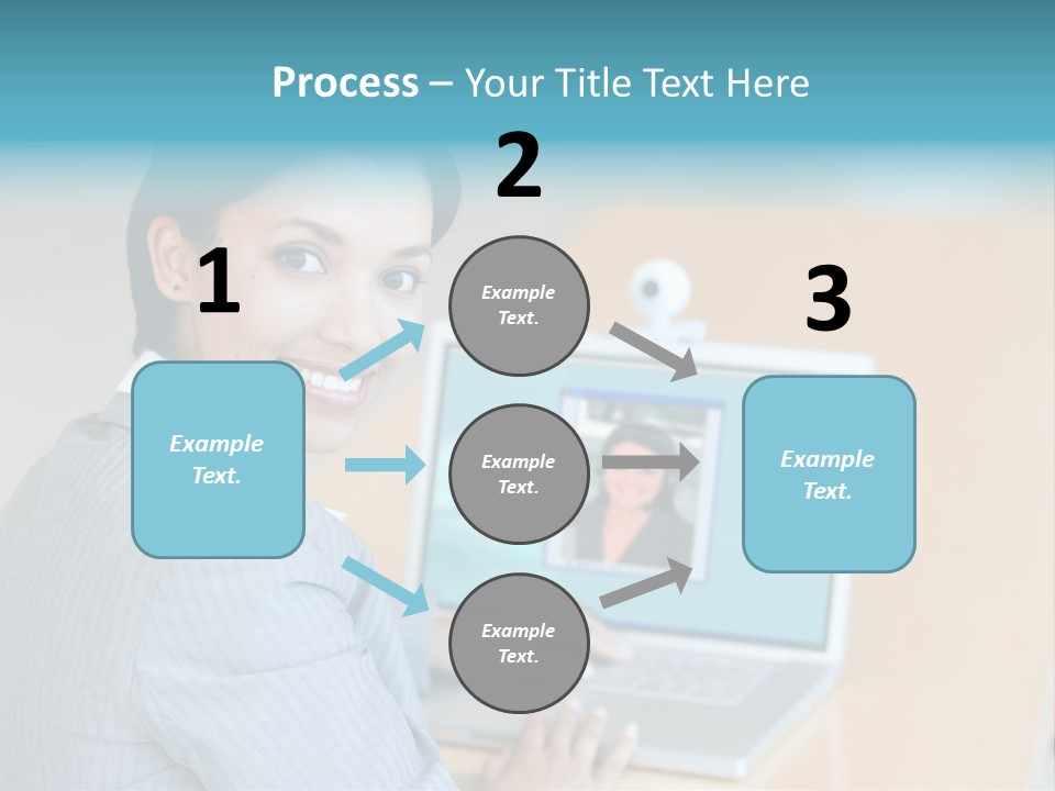 Business Woman Working On Laptop PowerPoint Template