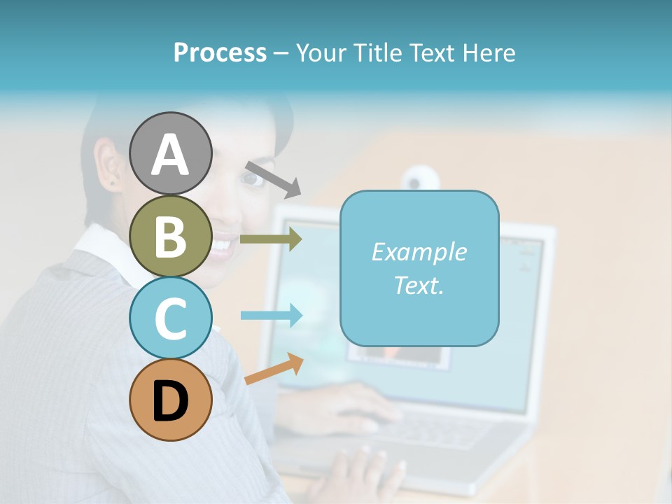 Business Woman Working On Laptop PowerPoint Template