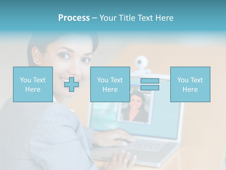 Business Woman Working On Laptop PowerPoint Template