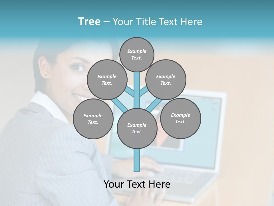 Business Woman Working On Laptop PowerPoint Template