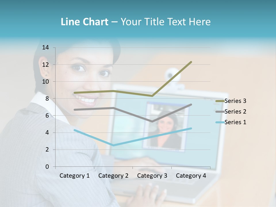 Business Woman Working On Laptop PowerPoint Template