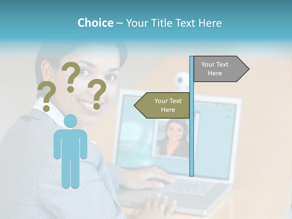 Business Woman Working On Laptop PowerPoint Template