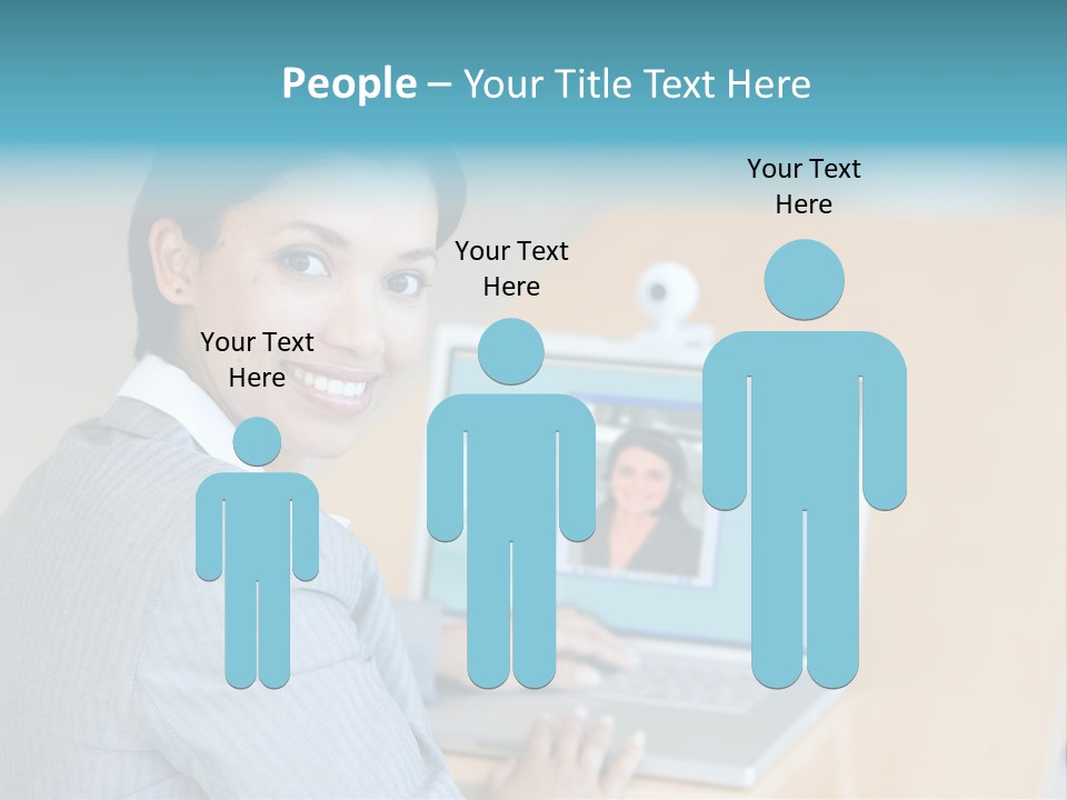 Business Woman Working On Laptop PowerPoint Template