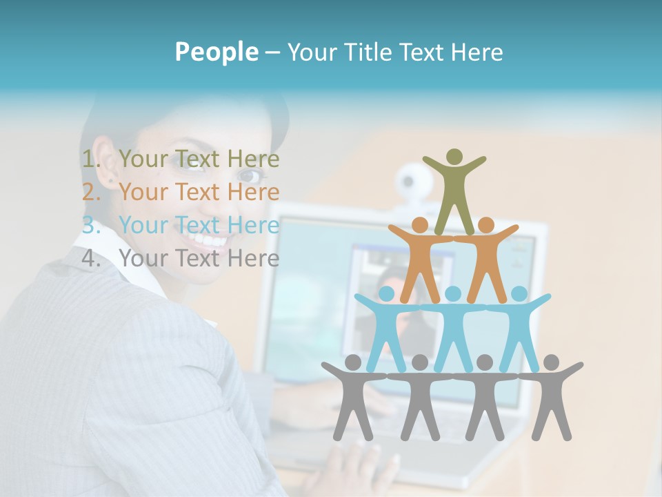 Business Woman Working On Laptop PowerPoint Template