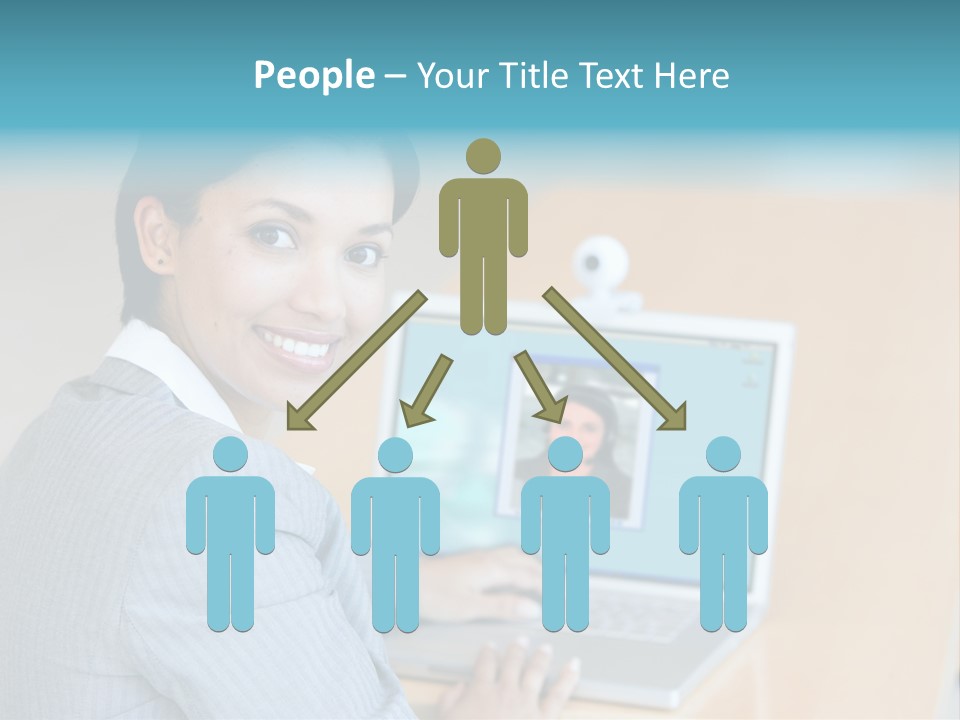 Business Woman Working On Laptop PowerPoint Template