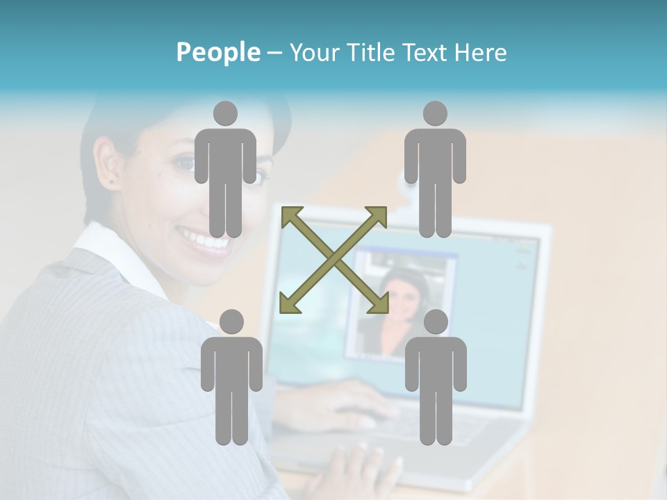 Business Woman Working On Laptop PowerPoint Template