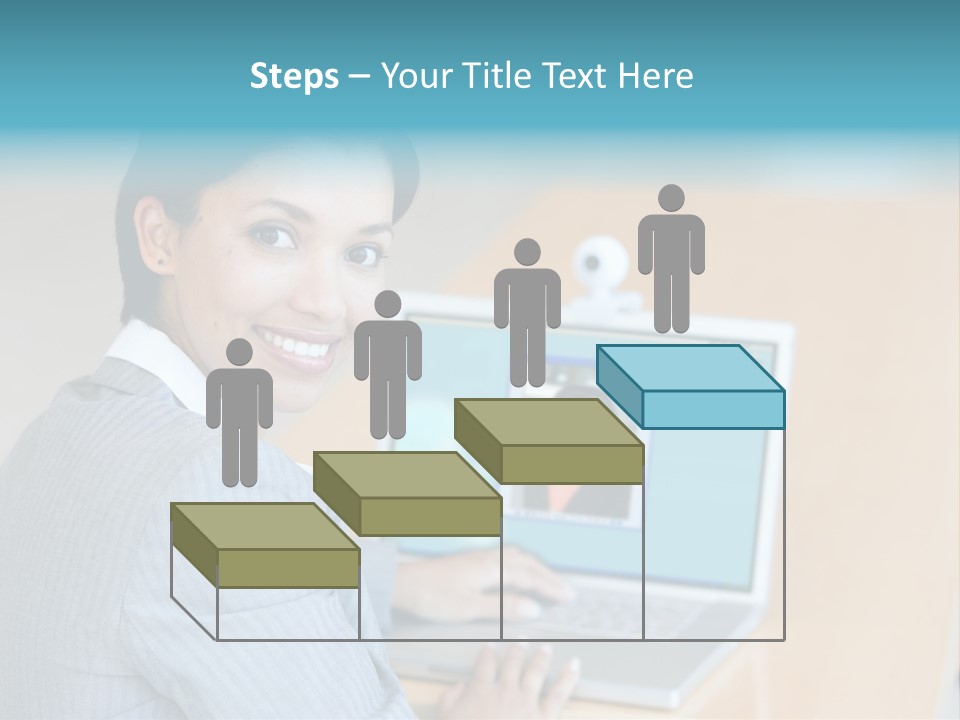 Business Woman Working On Laptop PowerPoint Template