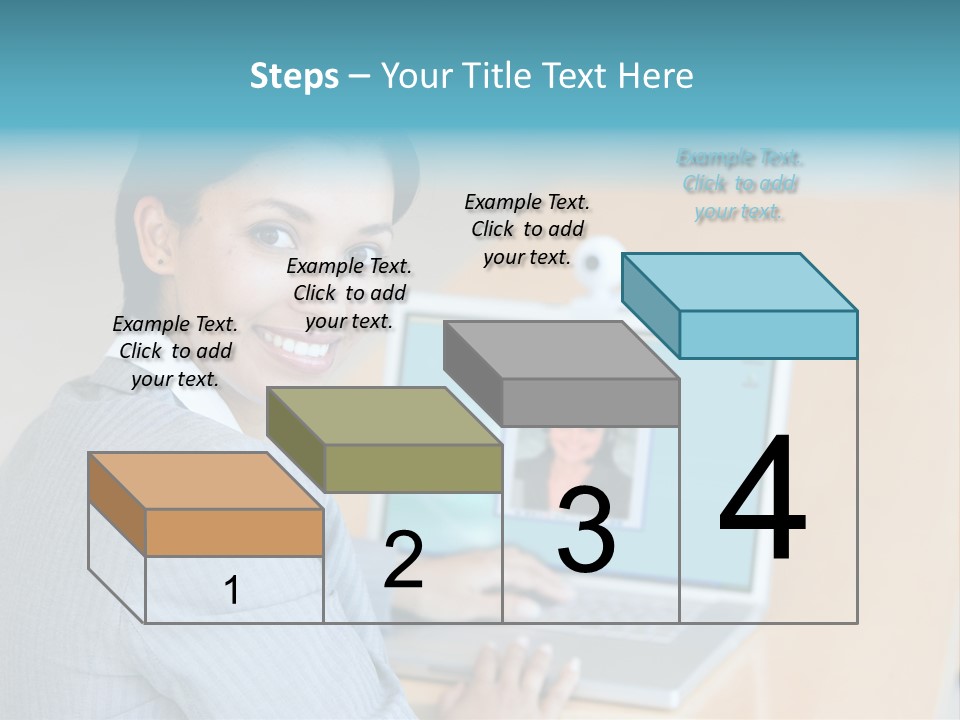 Business Woman Working On Laptop PowerPoint Template