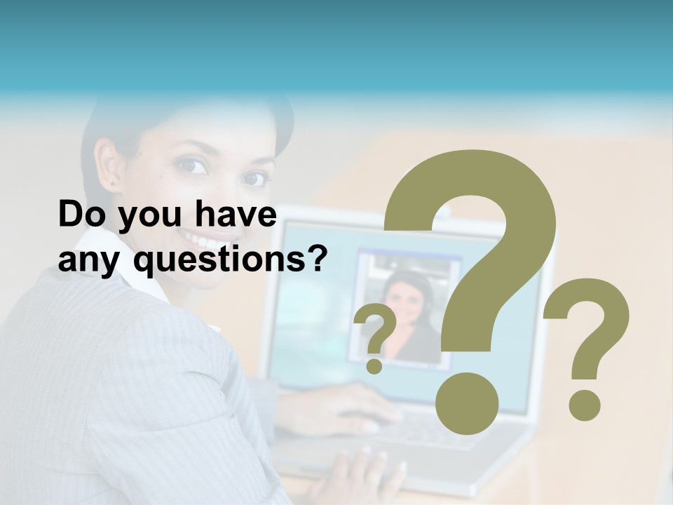 Business Woman Working On Laptop PowerPoint Template