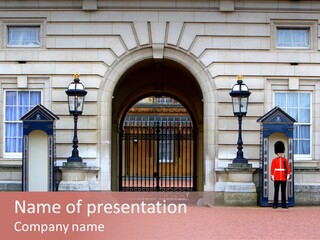 Sentry On Duty At Buckingham Palace PowerPoint Template