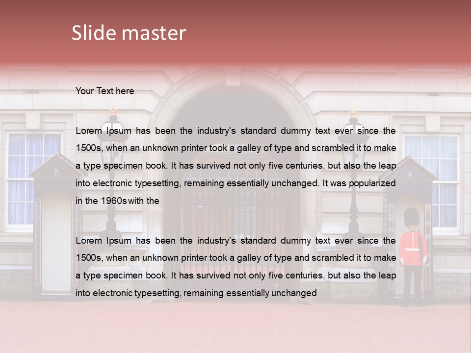 Sentry On Duty At Buckingham Palace PowerPoint Template