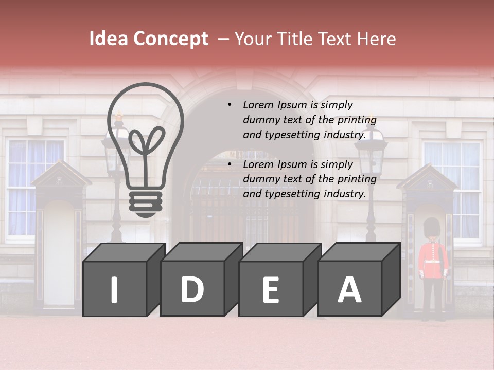 Sentry On Duty At Buckingham Palace PowerPoint Template