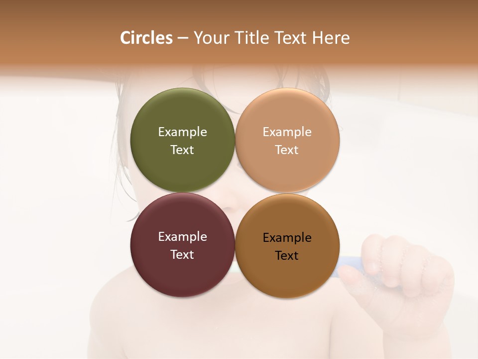 Sweet Toddler Baby Girl In Bath PowerPoint Template