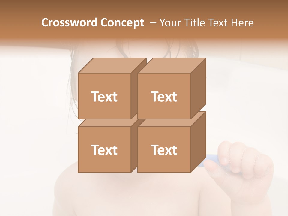 Sweet Toddler Baby Girl In Bath PowerPoint Template