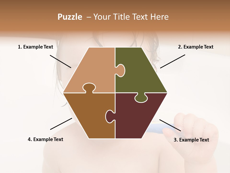 Sweet Toddler Baby Girl In Bath PowerPoint Template