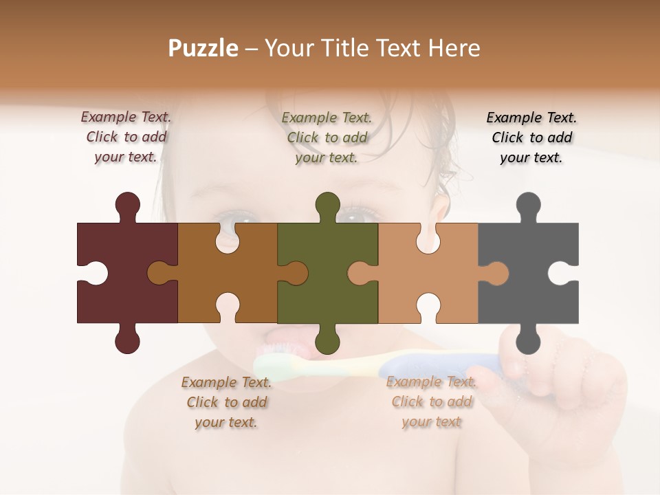 Sweet Toddler Baby Girl In Bath PowerPoint Template