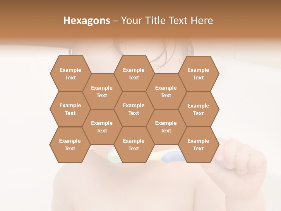 Sweet Toddler Baby Girl In Bath PowerPoint Template