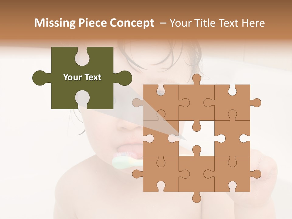 Sweet Toddler Baby Girl In Bath PowerPoint Template
