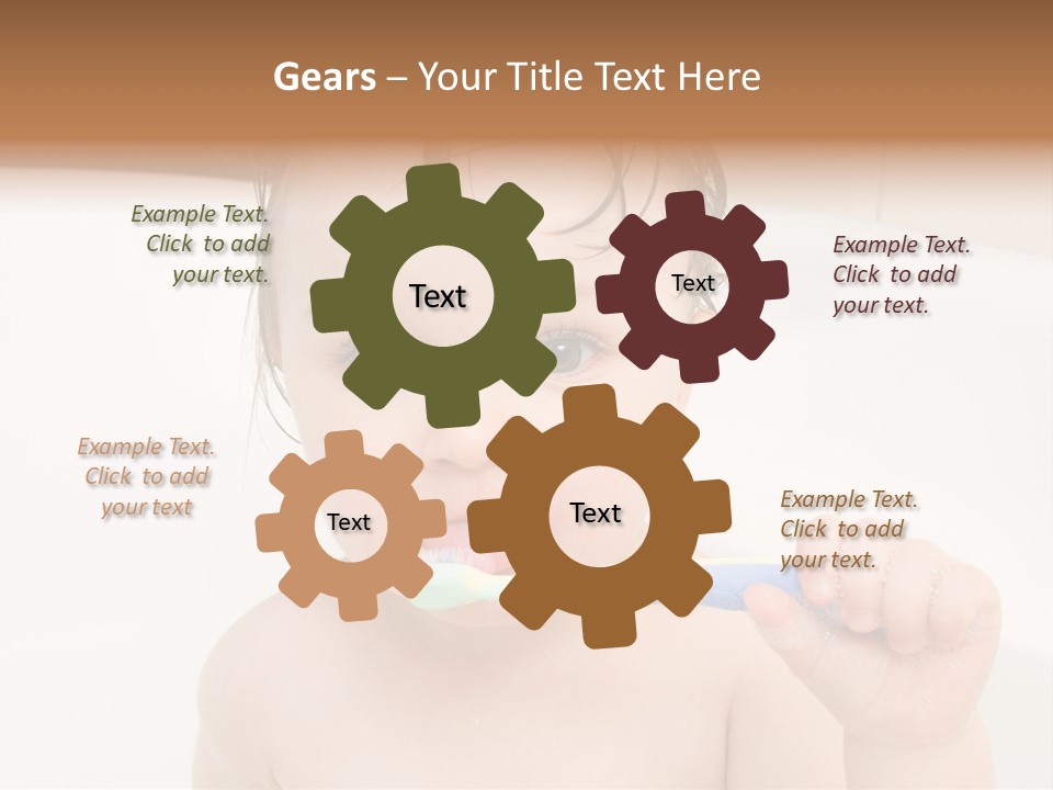 Sweet Toddler Baby Girl In Bath PowerPoint Template