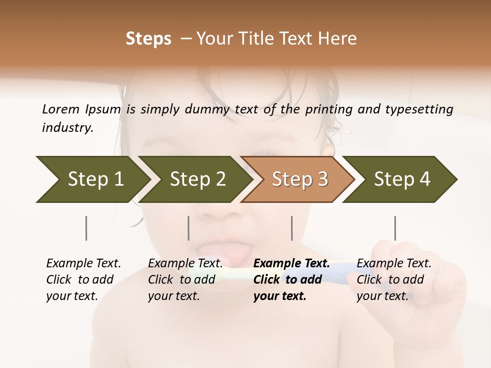 Sweet Toddler Baby Girl In Bath PowerPoint Template