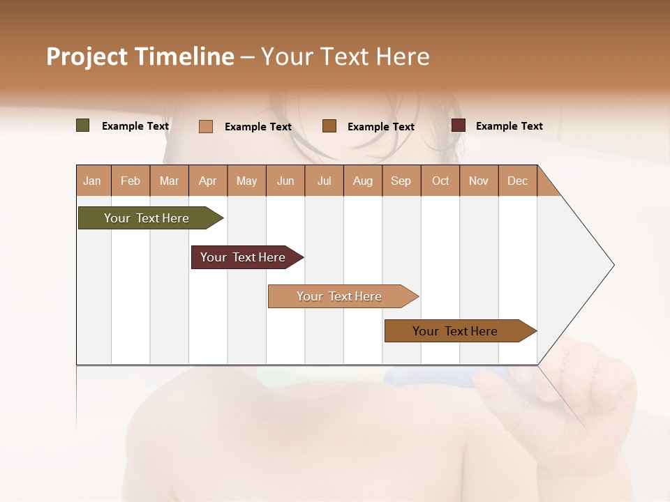 Sweet Toddler Baby Girl In Bath PowerPoint Template