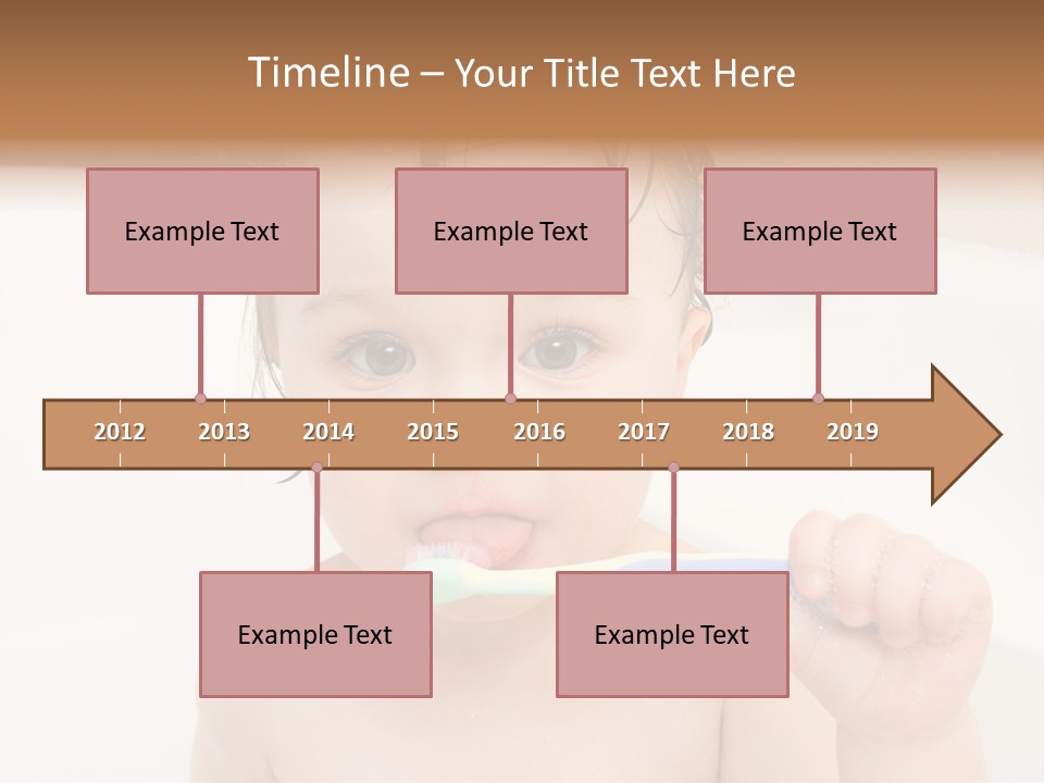 Sweet Toddler Baby Girl In Bath PowerPoint Template