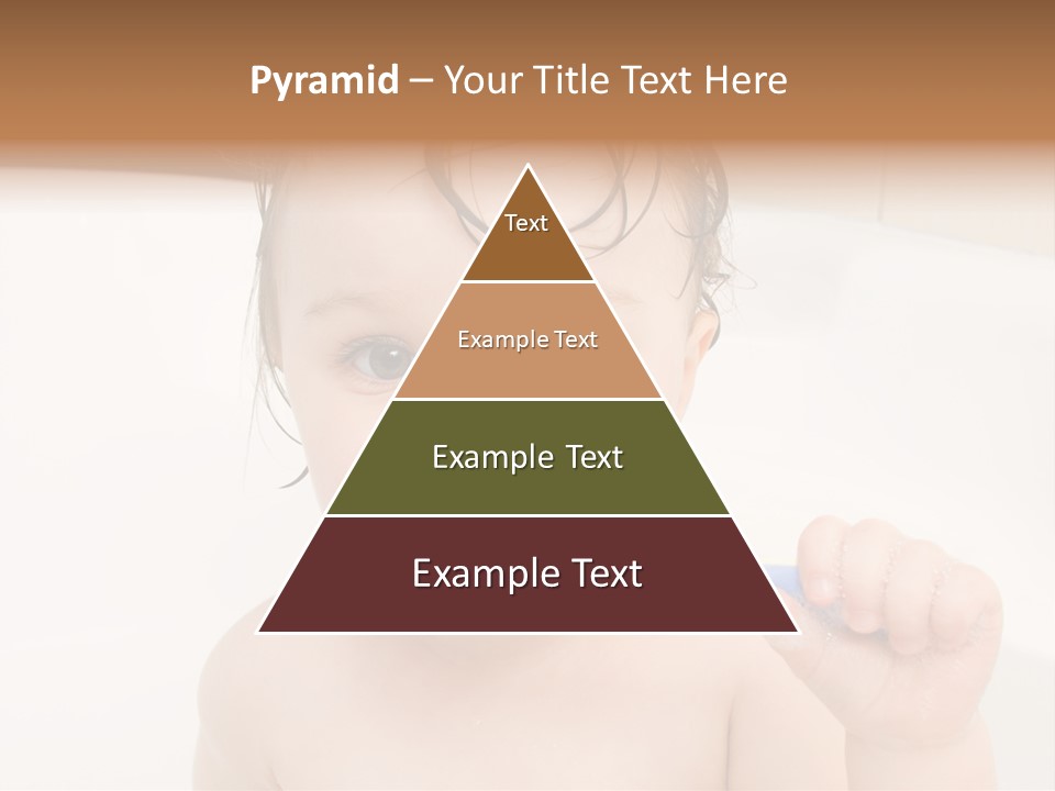 Sweet Toddler Baby Girl In Bath PowerPoint Template