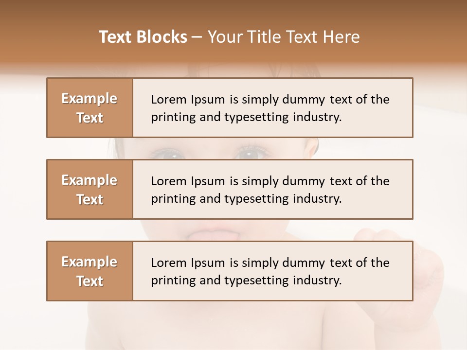 Sweet Toddler Baby Girl In Bath PowerPoint Template