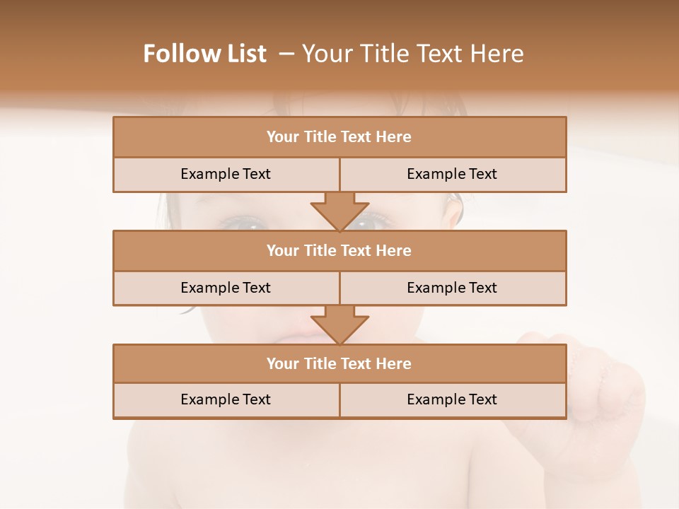 Sweet Toddler Baby Girl In Bath PowerPoint Template