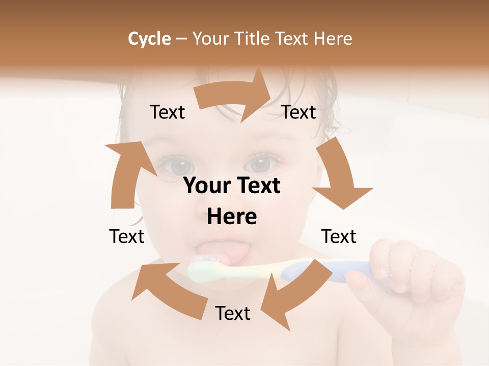 Sweet Toddler Baby Girl In Bath PowerPoint Template