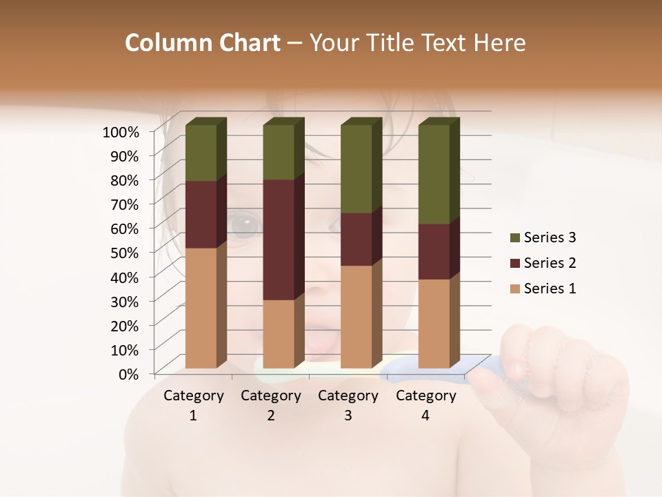 Sweet Toddler Baby Girl In Bath PowerPoint Template