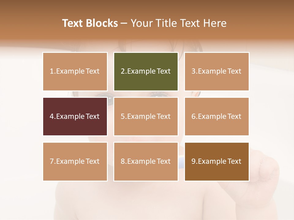 Sweet Toddler Baby Girl In Bath PowerPoint Template