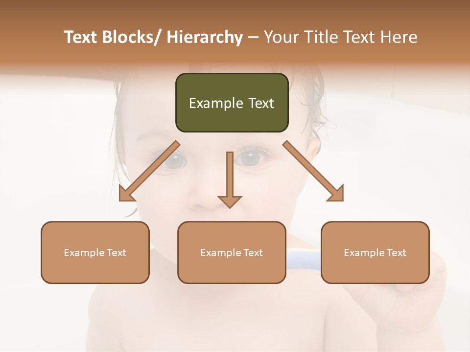 Sweet Toddler Baby Girl In Bath PowerPoint Template