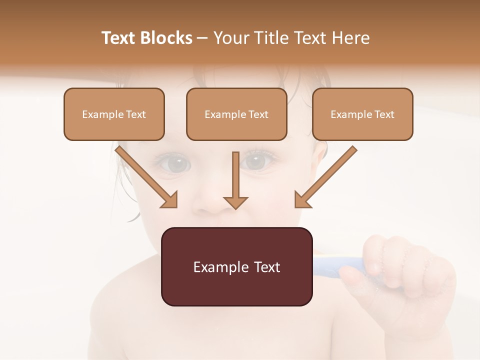 Sweet Toddler Baby Girl In Bath PowerPoint Template