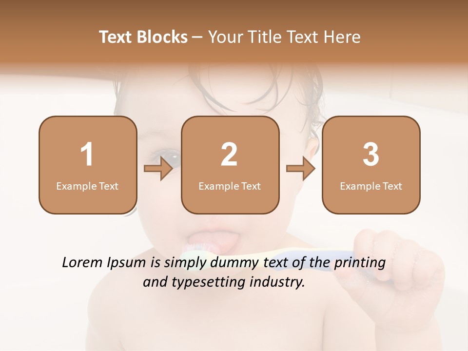 Sweet Toddler Baby Girl In Bath PowerPoint Template