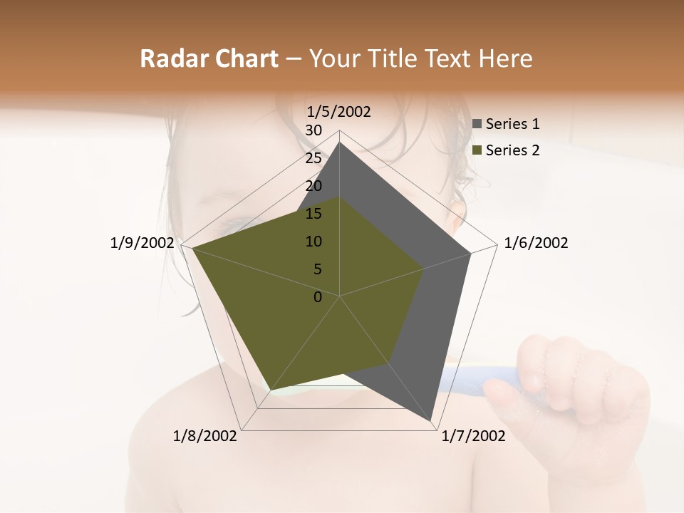 Sweet Toddler Baby Girl In Bath PowerPoint Template