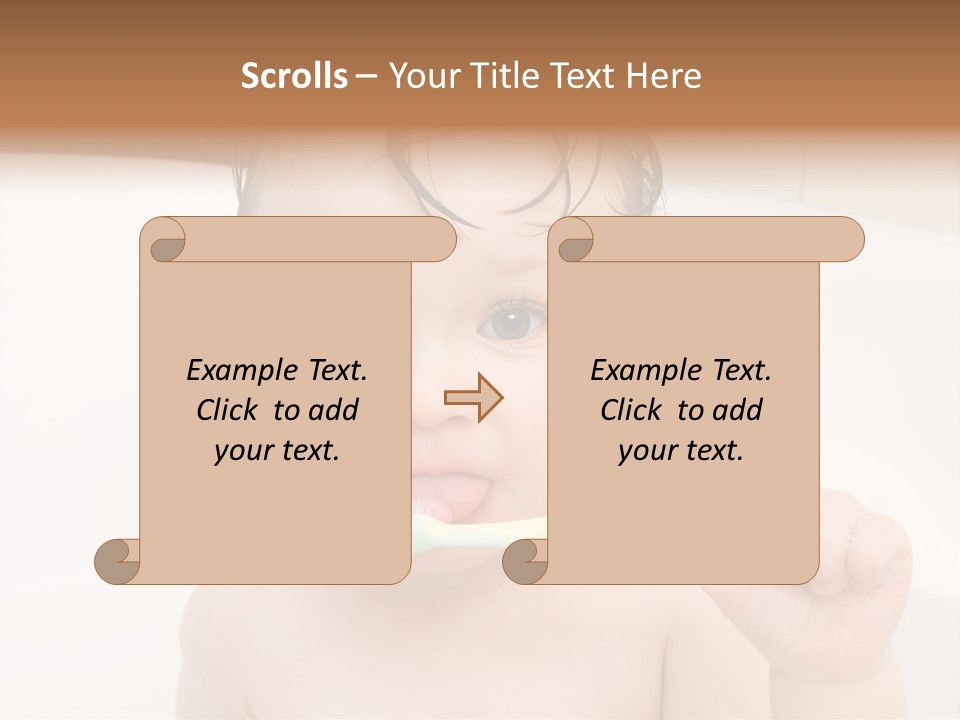 Sweet Toddler Baby Girl In Bath PowerPoint Template