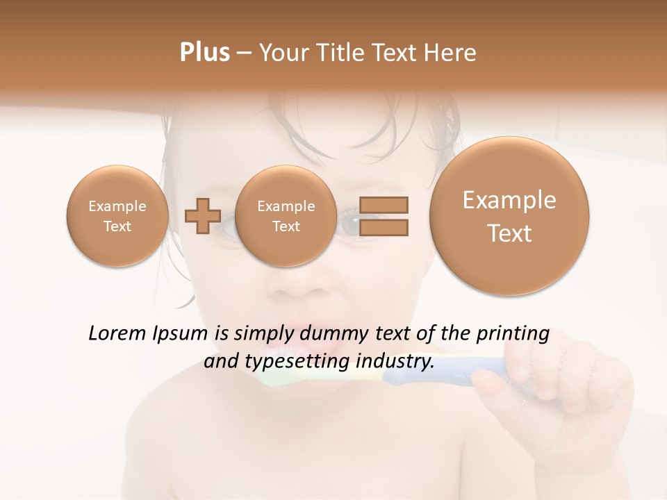 Sweet Toddler Baby Girl In Bath PowerPoint Template