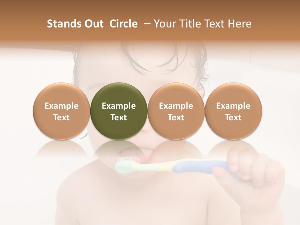 Sweet Toddler Baby Girl In Bath PowerPoint Template