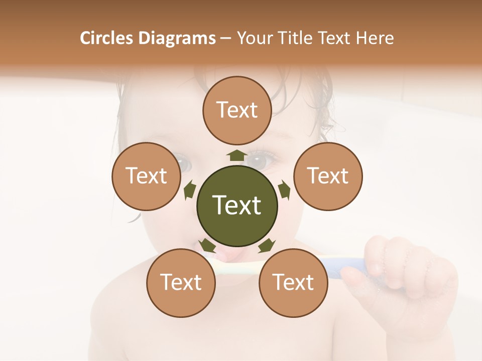 Sweet Toddler Baby Girl In Bath PowerPoint Template