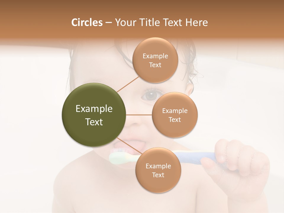 Sweet Toddler Baby Girl In Bath PowerPoint Template