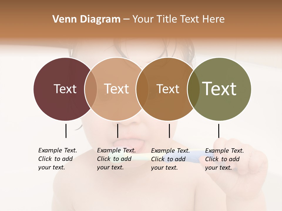 Sweet Toddler Baby Girl In Bath PowerPoint Template