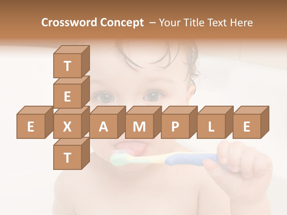 Sweet Toddler Baby Girl In Bath PowerPoint Template