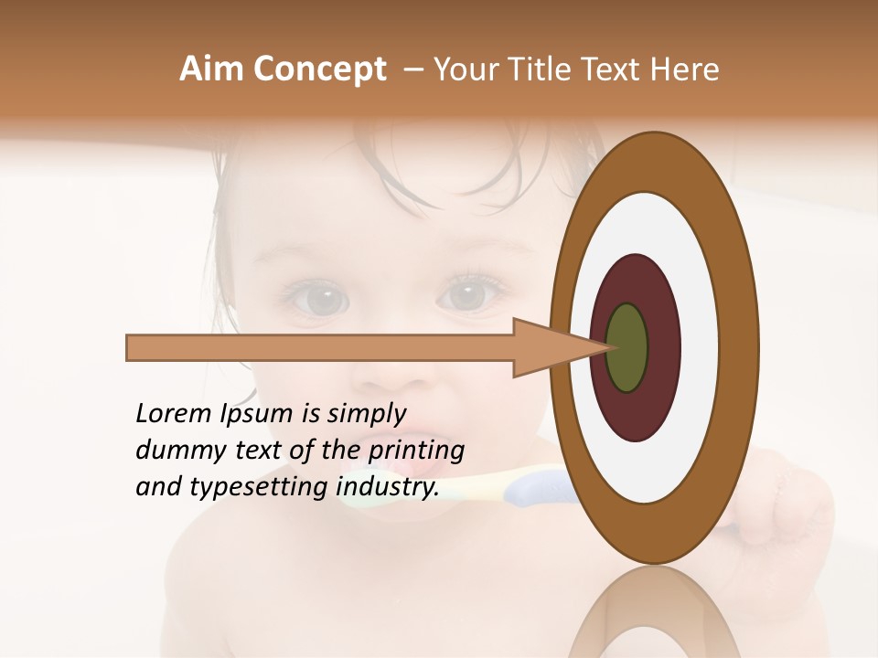 Sweet Toddler Baby Girl In Bath PowerPoint Template