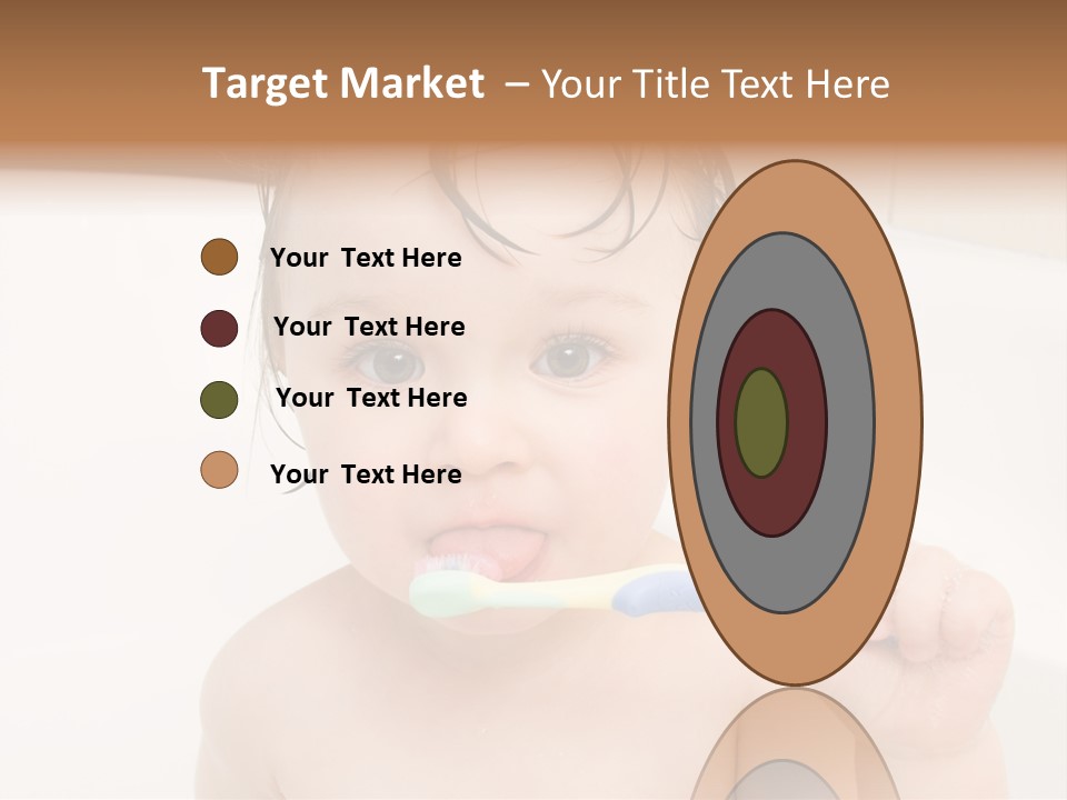 Sweet Toddler Baby Girl In Bath PowerPoint Template