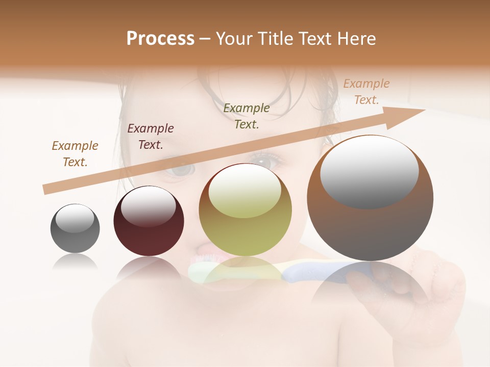 Sweet Toddler Baby Girl In Bath PowerPoint Template