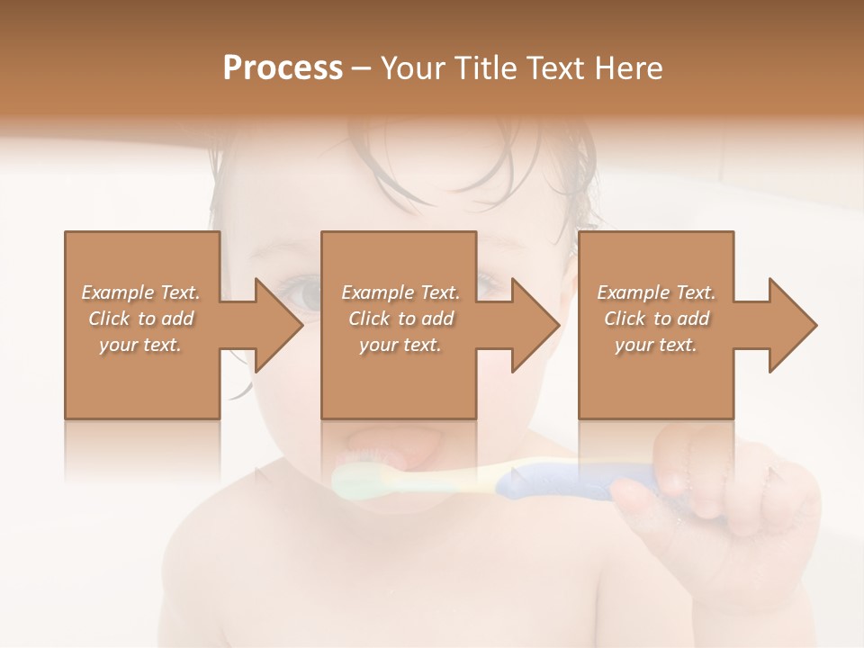 Sweet Toddler Baby Girl In Bath PowerPoint Template