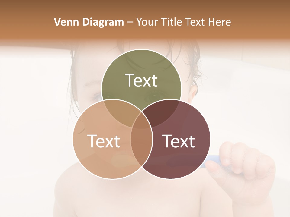 Sweet Toddler Baby Girl In Bath PowerPoint Template