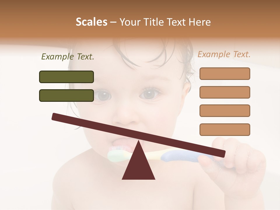 Sweet Toddler Baby Girl In Bath PowerPoint Template